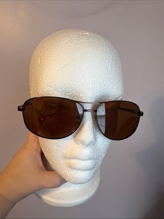 London Fog Accessories - London Fog Marlow Way Brown Polarized Aviator Sunglasses
